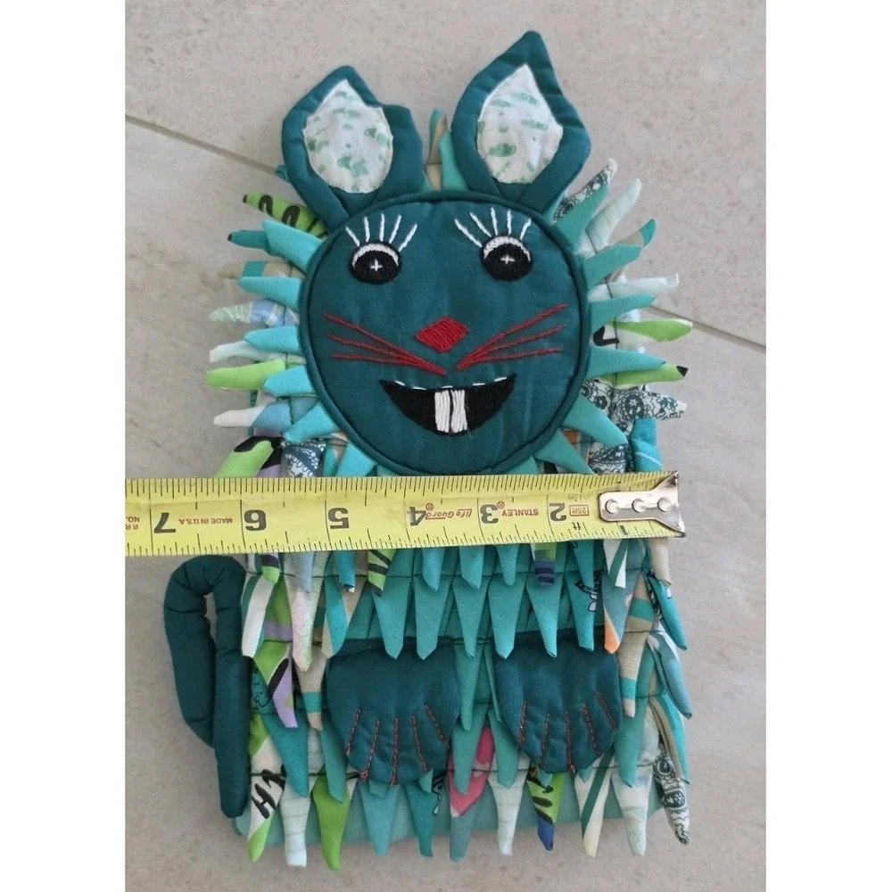 VTG NWT  Victor Bonomo Style Animal Oven Hippie Mitt Folk Art Fabric Kitsch